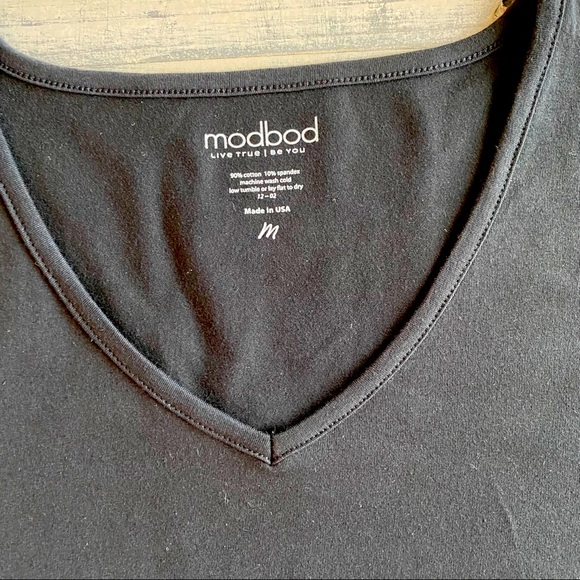 Lot of THREE Modbod Black V Tees, NWOT - Picture 3 of 4